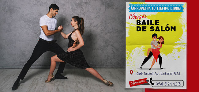 Cartel de clases de baile de salón - CartelGratis.com