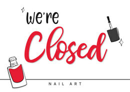Closed Sign Nail Art