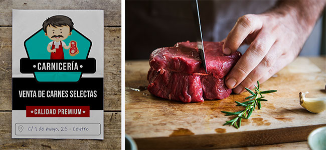 Cartel de venta de carnes selectas - CartelGratis.com
