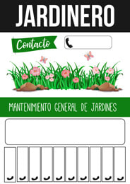 Cartel de servicio de jardinería