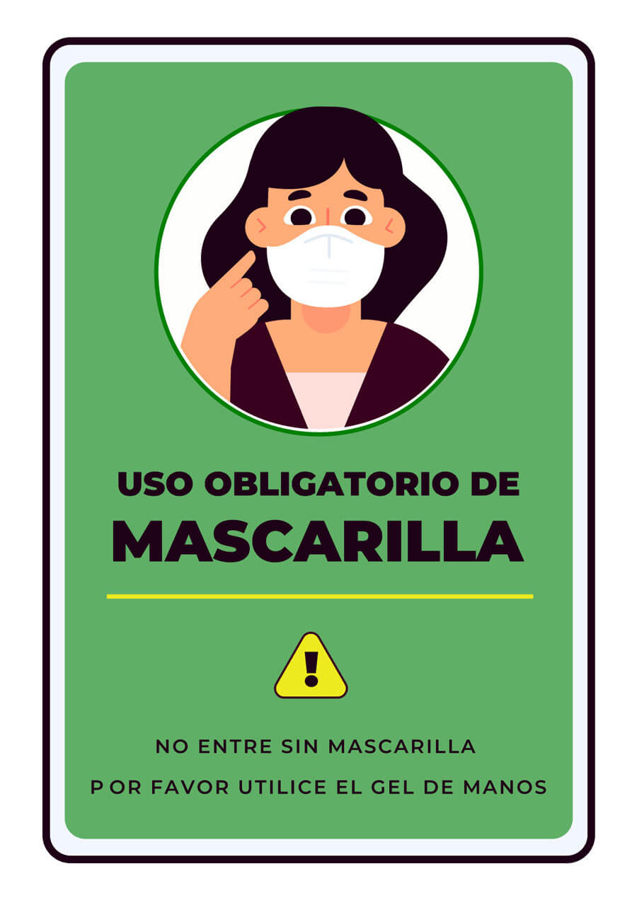 Cartel de uso obligatorio de mascarilla-CartelGratis.com
