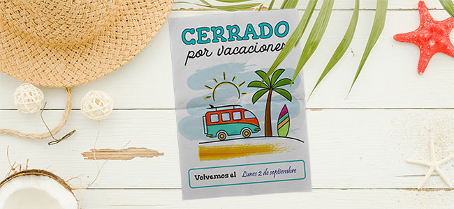 Cartel cerrado por vacaciones - CartelGratis.com 