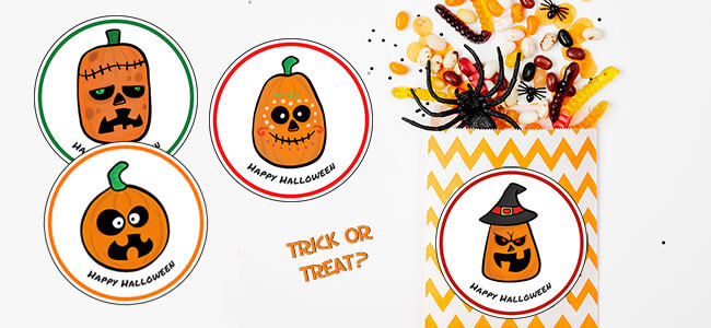Plantilla de etiquetas ideal para Halloween - CartelGratis.com
