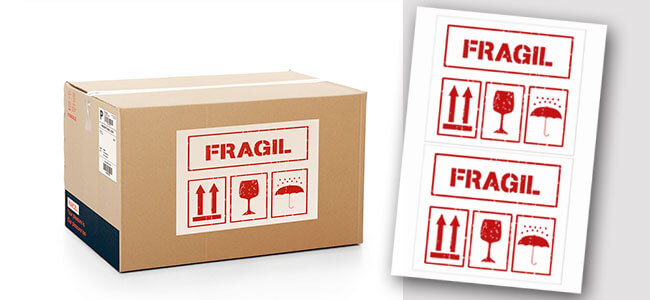 Etiqueta para los envíos más frágiles - CartelGratis.com