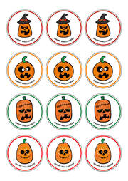 Etiquetas de calabaza ideal Halloween  - CartelGratis.com