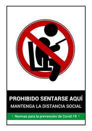 Cartel de prohibido sentarse - CartelGratis.com