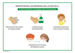 Cartel de normas de la escuela para prevenir Coronavirus - CartelGratis.com